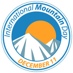 Wall Mural - international mountain day text for poster design