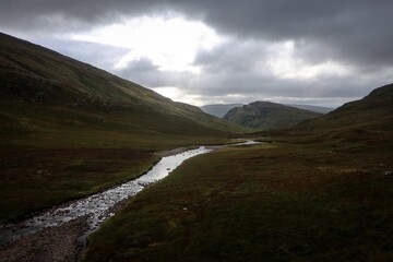 scenic landscape of scottish highlands near kinlochleven, scotland