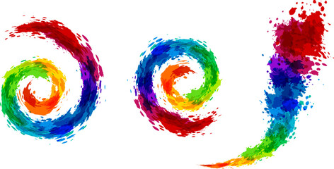Wall Mural - rainbow splash vector illustration. swirl and wavy curves
