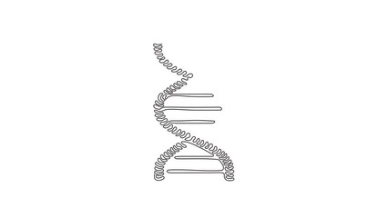 Poster - Animated self drawing of continuous line draw DNA icons. Life gene model bio code genetics molecule medical symbols. Structure molecule, chromosome. Swirl curl style. Full length single line animation