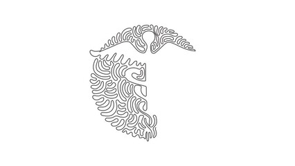 Poster - self drawing animation of single line draw caduceus - medical center, hospital with popular symbol o