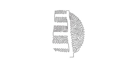 Poster - Animated self drawing of continuous line draw fire ladder icon. Wooden ladder isolated. Stand ladder. Ladder equipment for firefighter. Swirl curl circle style. Full length single line animation