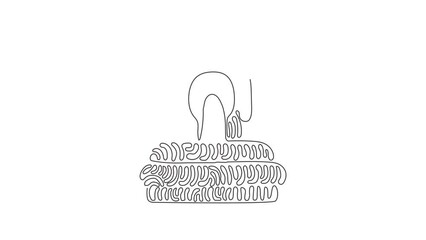 Poster - Animated self drawing of continuous line draw emergency siren icon. Red flasher. Fire warning sign, police alarm, ambulance alarm, Medical alert. Swirl curl style. Full length single line animation