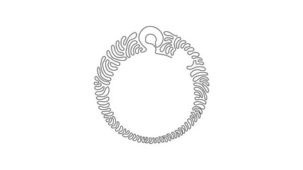 Poster - Self drawing animation of single line draw Stopwatch line and solid icon. Timer illustration. Sport watch chronometer. Trendy style. Swirl curl circle style. Continuous line draw. Full length animated