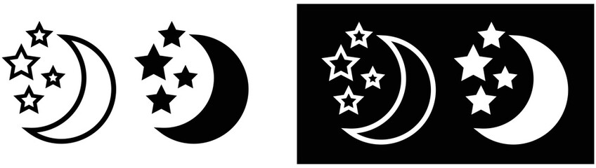 Poster - sleep mode icon set. style sign or symbol for app and web, vector illustration
