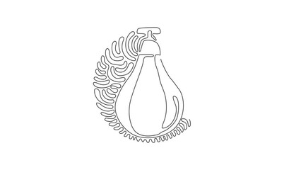 Poster - Animated self drawing of continuous line draw punching boxing speed bag. Hitting speed bag for boxing training. Boxing equipment. Swirl curl circle background style. Full length single line animation