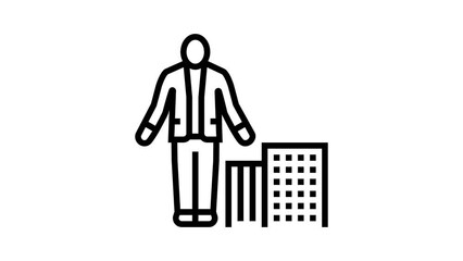 Wall Mural - property manager line icon animation