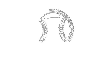 Poster - animated self drawing of single continuous line draw leather baseball ball. american traditional spo
