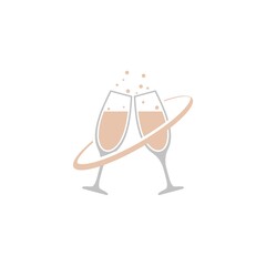 Poster - Glass of champagne logo icon isolated on white background