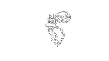 Poster - animated self drawing of continuous one line draw perfume flacons and bottles. cosmetics icons. perf
