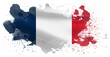 Illustrated flag of France. French flag on a transparent background. Abstract flag shape.