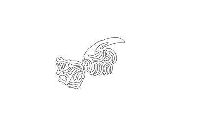 Poster - Animated self drawing of single continuous line draw candy in wrappers. Sweet candies for dessert. Kids favorite snacks. High-calorie and sugary foods. Swirl curl style. Full length one line animation