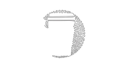 Poster - Self drawing animation of single line draw coffee milk paper cup. Hot chocolate drink to crave for refreshing feeling. Swirl curl circle background style. Continuous line draw. Full length animated