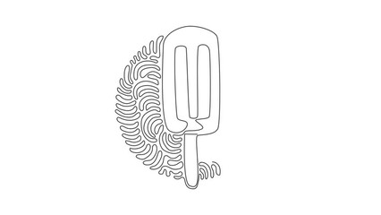 Poster - animated self drawing of single continuous line draw frozen popsicle on stick. tasty ice cream for d