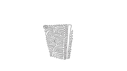 Poster - Animated self drawing of single continuous line draw striped box container with delicious popcorn. Takeaway fast food. Restaurant junk food menu. Swirl curl style. Full length one line animation