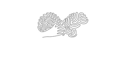 Poster - Animated self drawing of single continuous line draw embrace heart shape design vector template. Embracing icon or logo for health care symbol. Swirl curl style. Full length one line animation