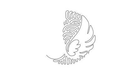 Poster - self drawing animation of single line draw cute angel wings holiday romantic decoration logo vector 