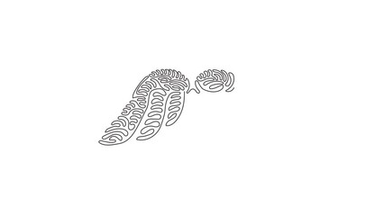 Poster - animated self drawing of continuous one line draw cute angel wings holiday romantic decoration logo 