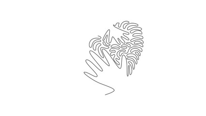 Poster - animation of one line drawing hand touching heart, shape template. hand touch heart logo for protect