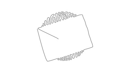Poster - Animated self drawing of continuous line draw envelope sealed with heart. Love letter or affectionate greeting card. Messages of love. Swirl curl circle style. Full length one line animation