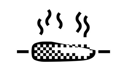 Sticker - roasted corn glyph icon animation