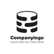 simple black database for logo company design