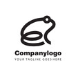 simple black frog line design for logo company design
