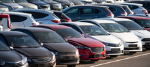 A Lot Of Cars In A Rows. Used Car Sales