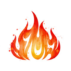 Wall Mural - watercolor painted blazing red flame fire fireball illustration clipart