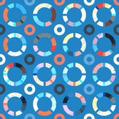 Wall Mural - blue circle seamless pattern