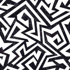 Canvas Print - white maze seamless pattern with grunge effect