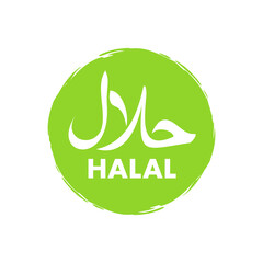 Canvas Print - Halal food sign, label. Vector stock illustration