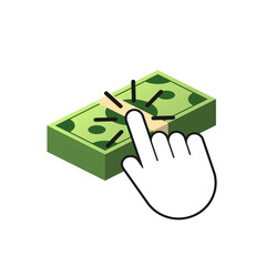 Poster - click on money. pay per click. money making. vector stock illustration.