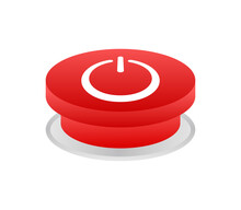 Red Power Button. On Off Icons. Start Power Button. Vector Stock Illustration.