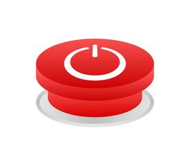 Aufkleber - Red Power button. On Off icons. Start power button. Vector stock illustration.