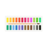 Fototapeta Tęcza - Painting supplies, color palettes, colorful tubes, watercolors, oil paints, acrylic paints.