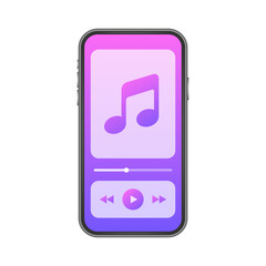 Poster - Mobile Application Interface. Music Player. Music app. Vector stock Illustration.