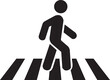Plantilla de logotipo de símbolo de icono de línea de paso de peatones. Vector