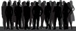 silhouette crowd of people design vector isolated