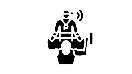 Wall Mural - personal trainer glyph icon animation