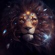Leo ascendan, cosmic lion, fine details