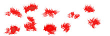 A Set Of Flame Beams In Red, Scarlet Colors With Translucent Tongues. Isolated On Transparent. Png Format.
