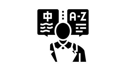 Wall Mural - translator language business glyph icon animation
