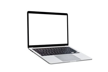 Wall Mural - laptop computer with blank transparent screen and background- png format.