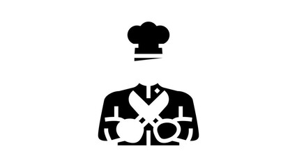 Wall Mural - personal chef glyph icon animation