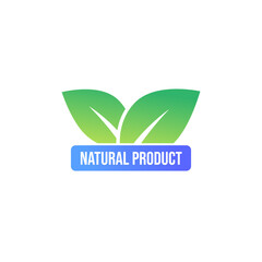 Canvas Print - Natural product label logo isolated on white background