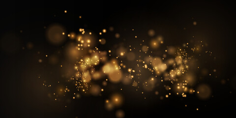 Christmas background. Powder PNG. Magic shining gold dust. Fine, shiny dust bokeh particles fall off slightly. Fantastic shimmer effect.	
