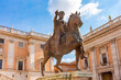 Statue of Marcus Aurelius on Capitoline Hill in Rome, Italy