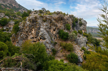 Wall Mural - Rock tombs of Pinara ancient city in Lycia, Antalya, Turkey