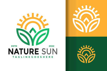 Sticker - Nature Sun Logo Design, brand identity logos vector, modern logo, Logo Designs Vector Illustration Template